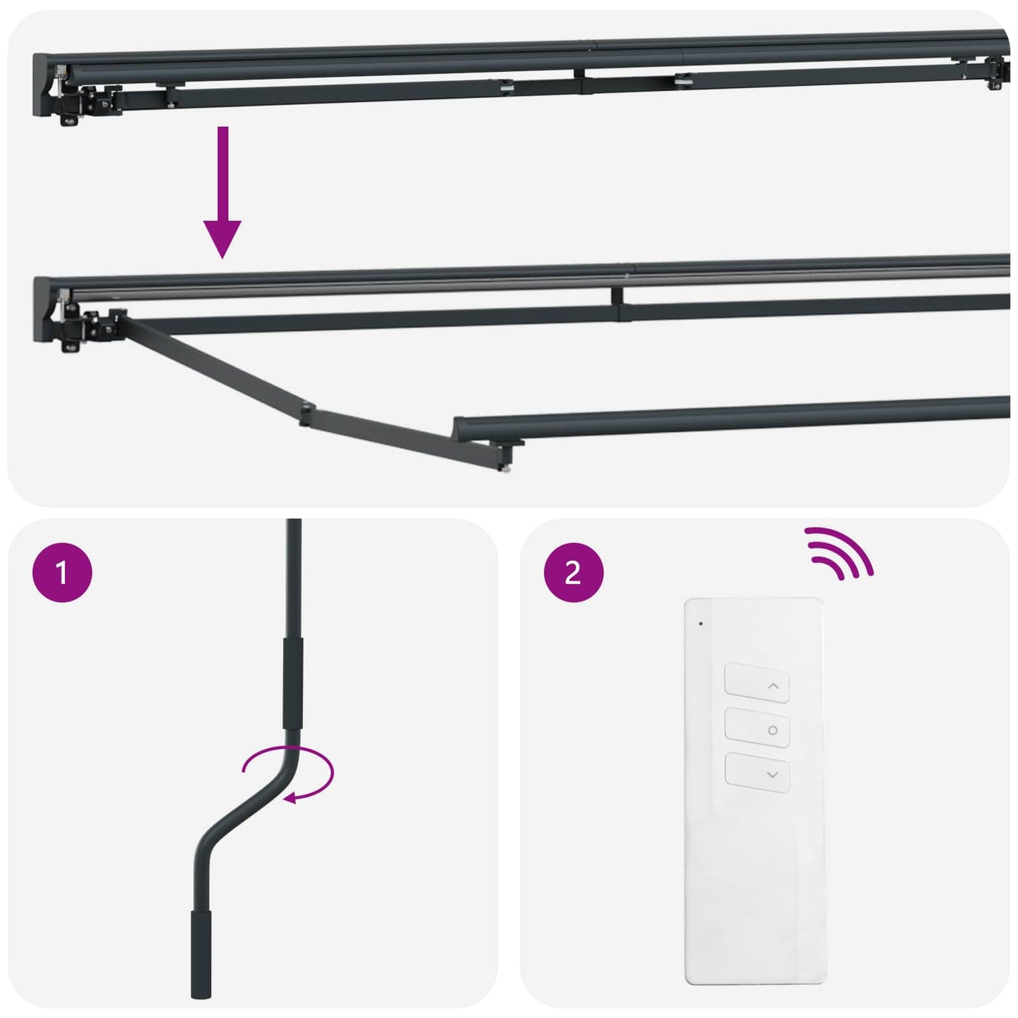 Electric Retractable Awning Beige and Anthracite 3.5 x 2 m