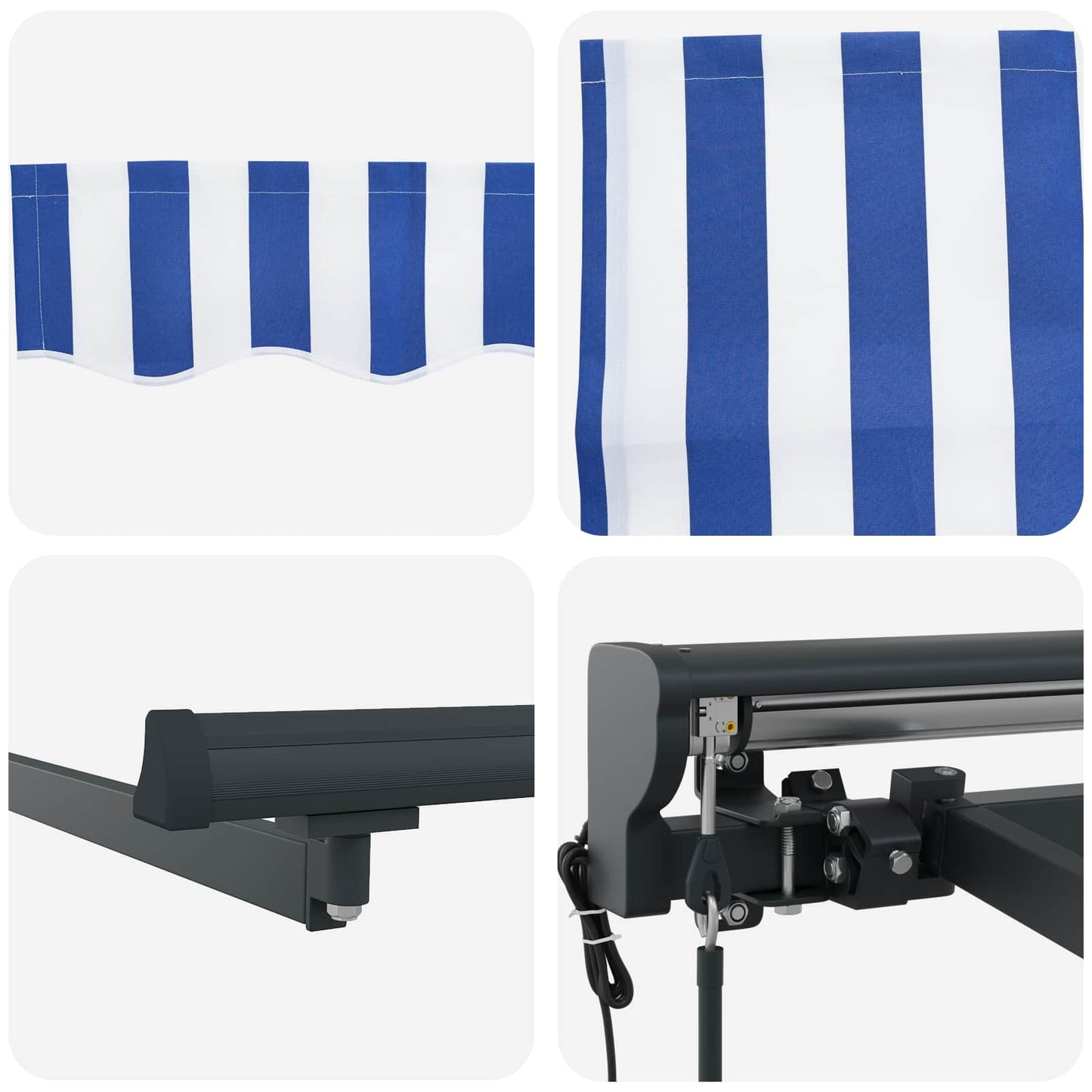 Electric Retractable Awning 3 x 2.5 m Polyester with PU coating