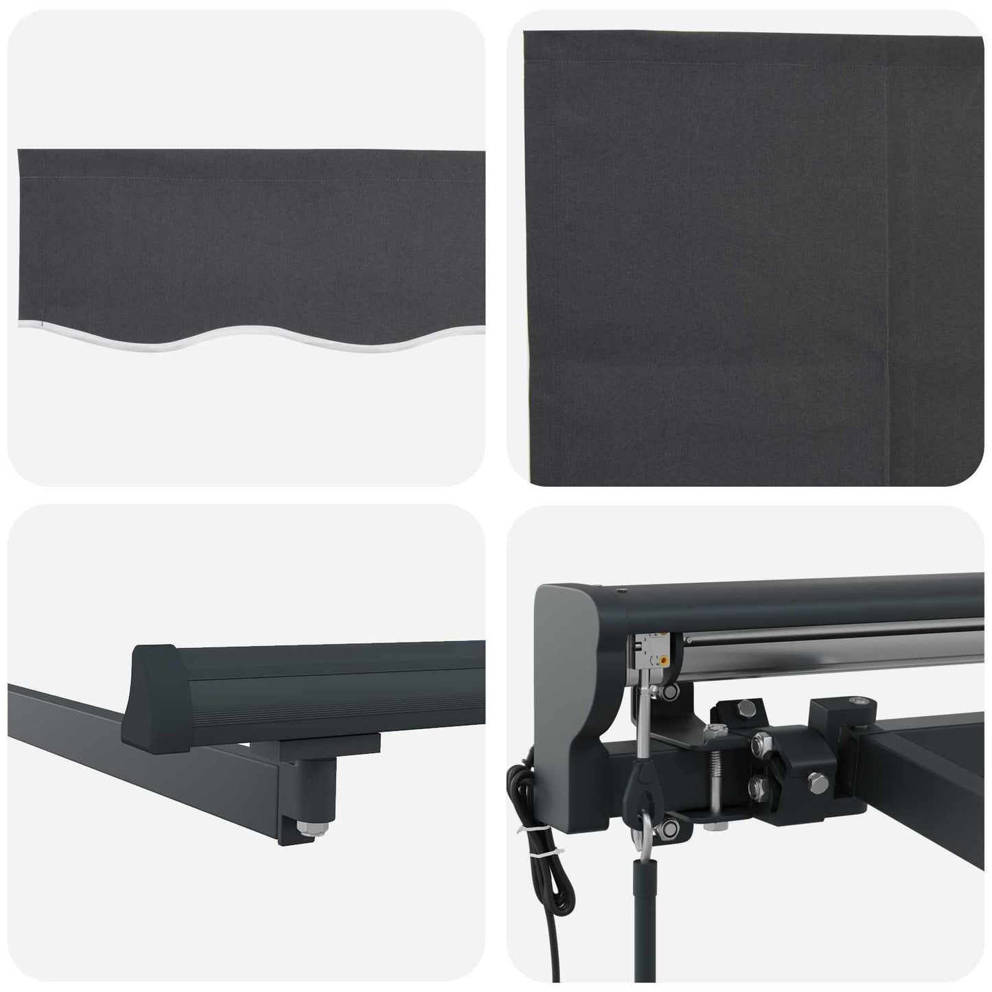 Electric Retractable Awning Anthracite 3 x 2.5 m