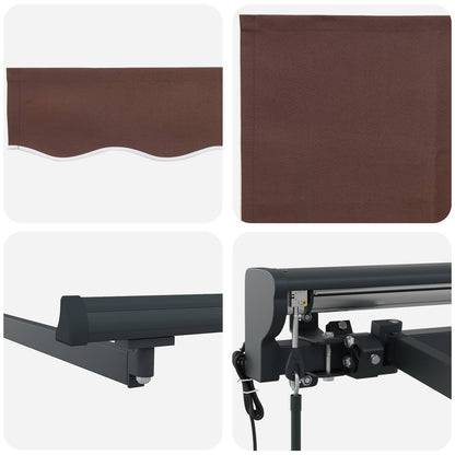 Electric Retractable Awning Brown and Anthracite 3 x 2.5 m