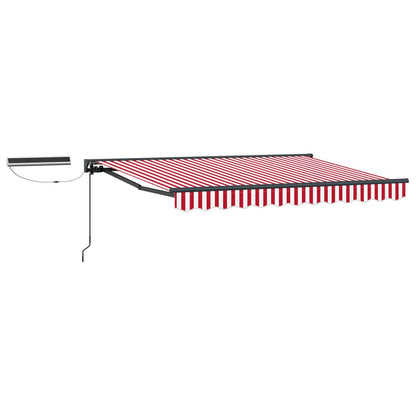 Electric Retractable Awning Red, White and Anthracite 3 x 2.5 m