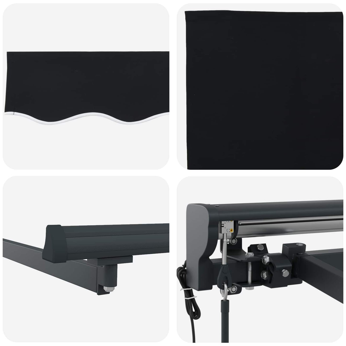 Electric Retractable Awning Black and Anthracite 3 x 2.5 m