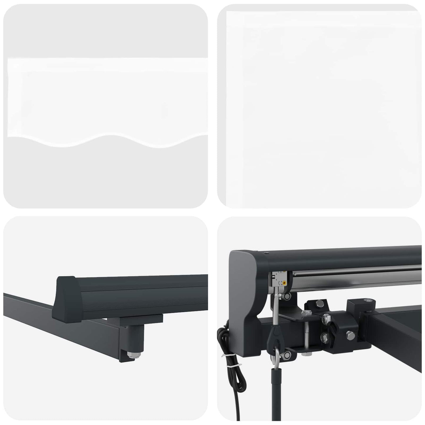 Electric Retractable Awning White and Anthracite 3 x 2.5 m