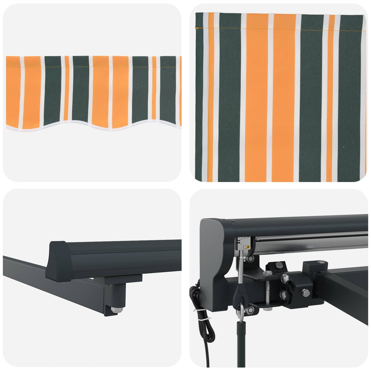 Electric Retractable Awning 3 x 2.5 m Polyester with PU coating