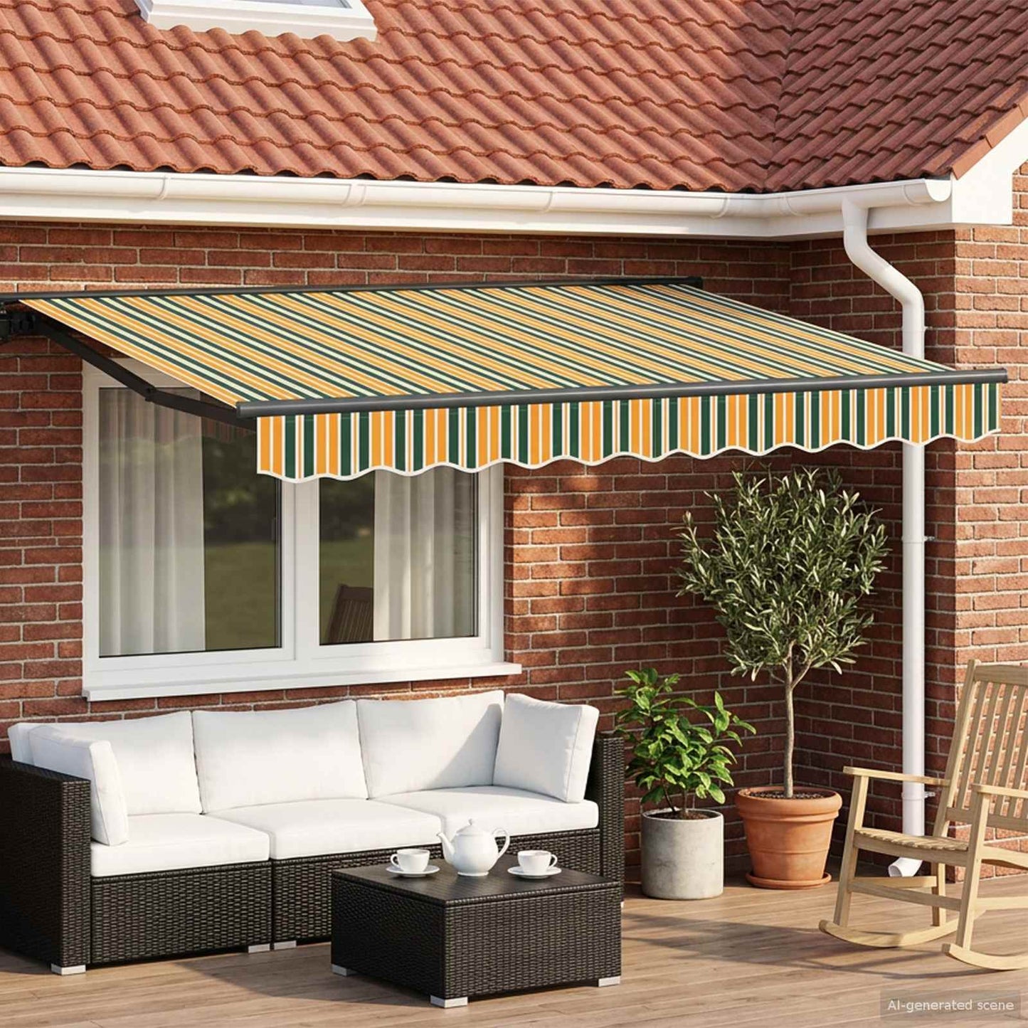 Electric Retractable Awning 3 x 2.5 m Polyester with PU coating
