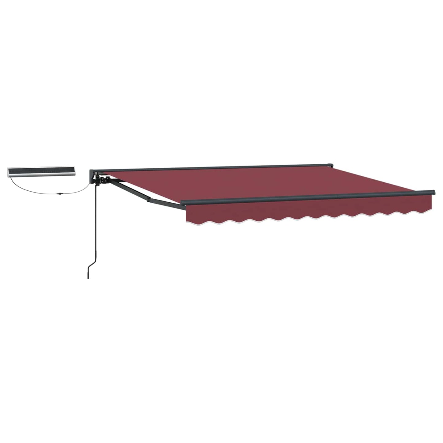 Electric Retractable Awning Burgundy and Anthracite 3.5 x 2.5 m