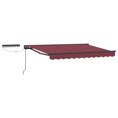 Electric Retractable Awning Burgundy and Anthracite 3.5 x 2.5 m