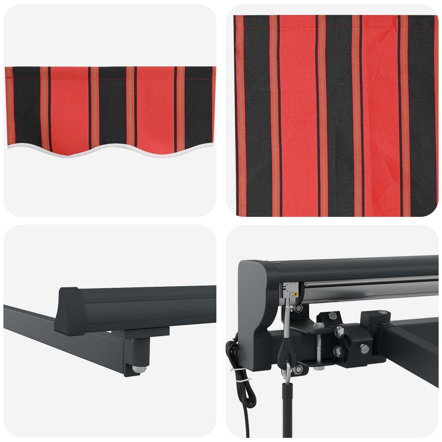Electric Retractable Awning 4 x 3 m Polyester with PU coating