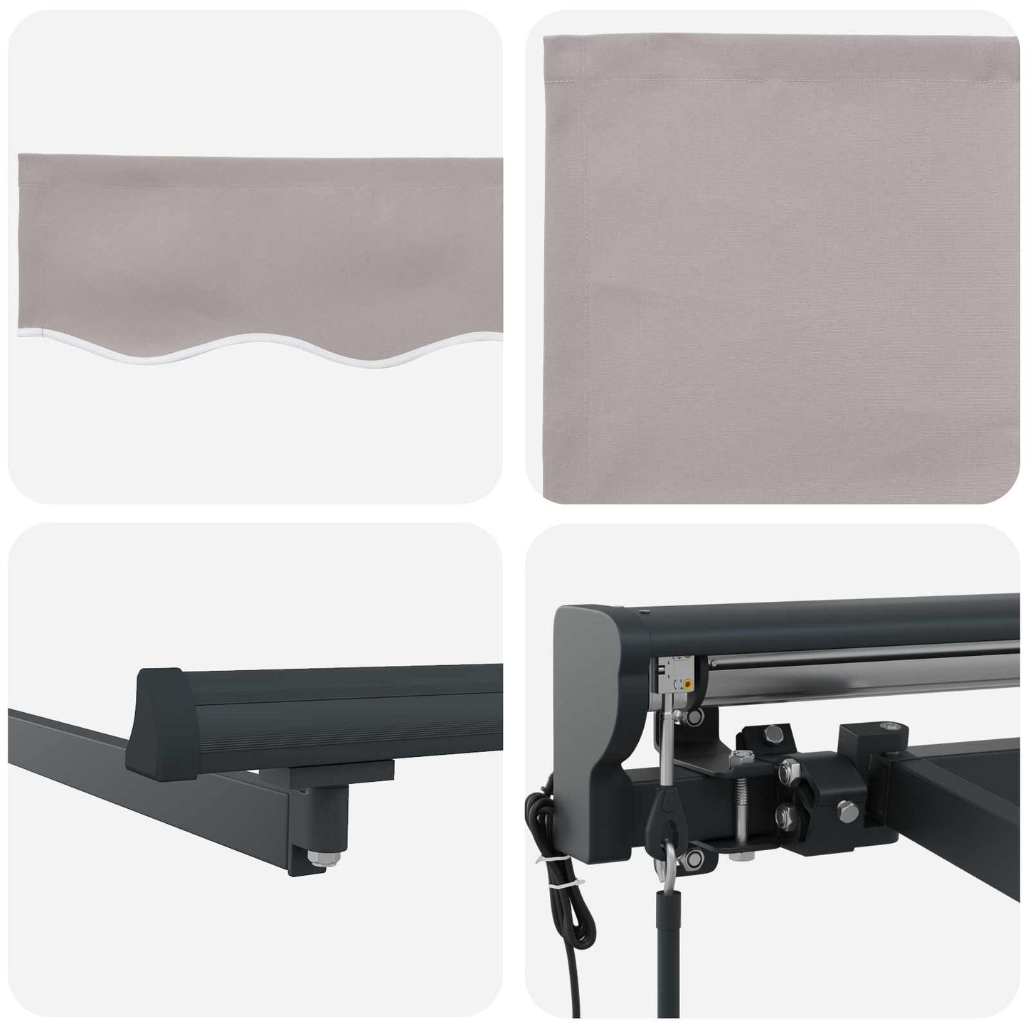 Electric Retractable Awning Light Grey and Anthracite 4 x 3 m