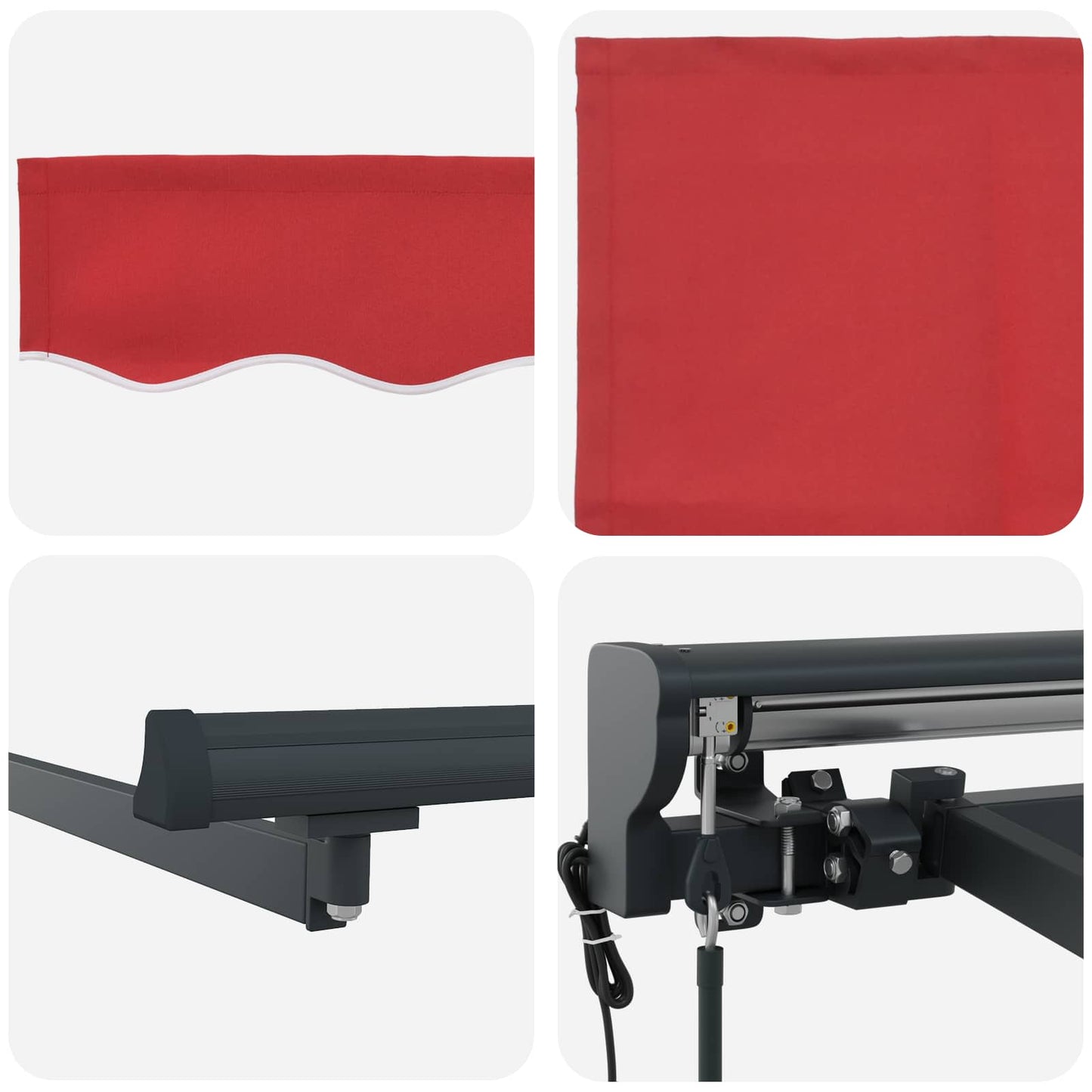 Electric Retractable Awning Red and Anthracite 4 x 3 m
