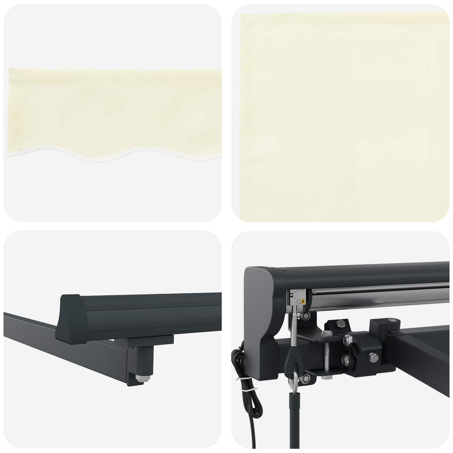 Electric Retractable Awning Cream and Anthracite 4 x 3.5 m