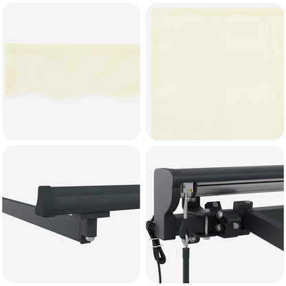 Electric Retractable Awning Cream and Anthracite 4 x 3.5 m