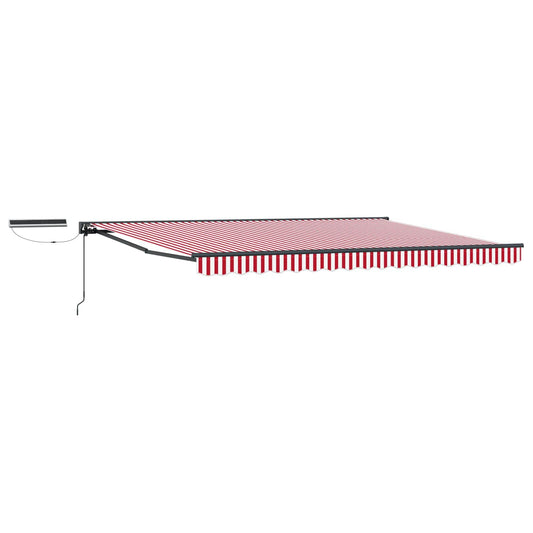 Electric Retractable Awning Red, White and Anthracite 4 x 3.5 m