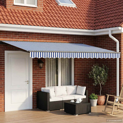Electric Retractable Awning 4.5 x 3 m Polyester with PU coating