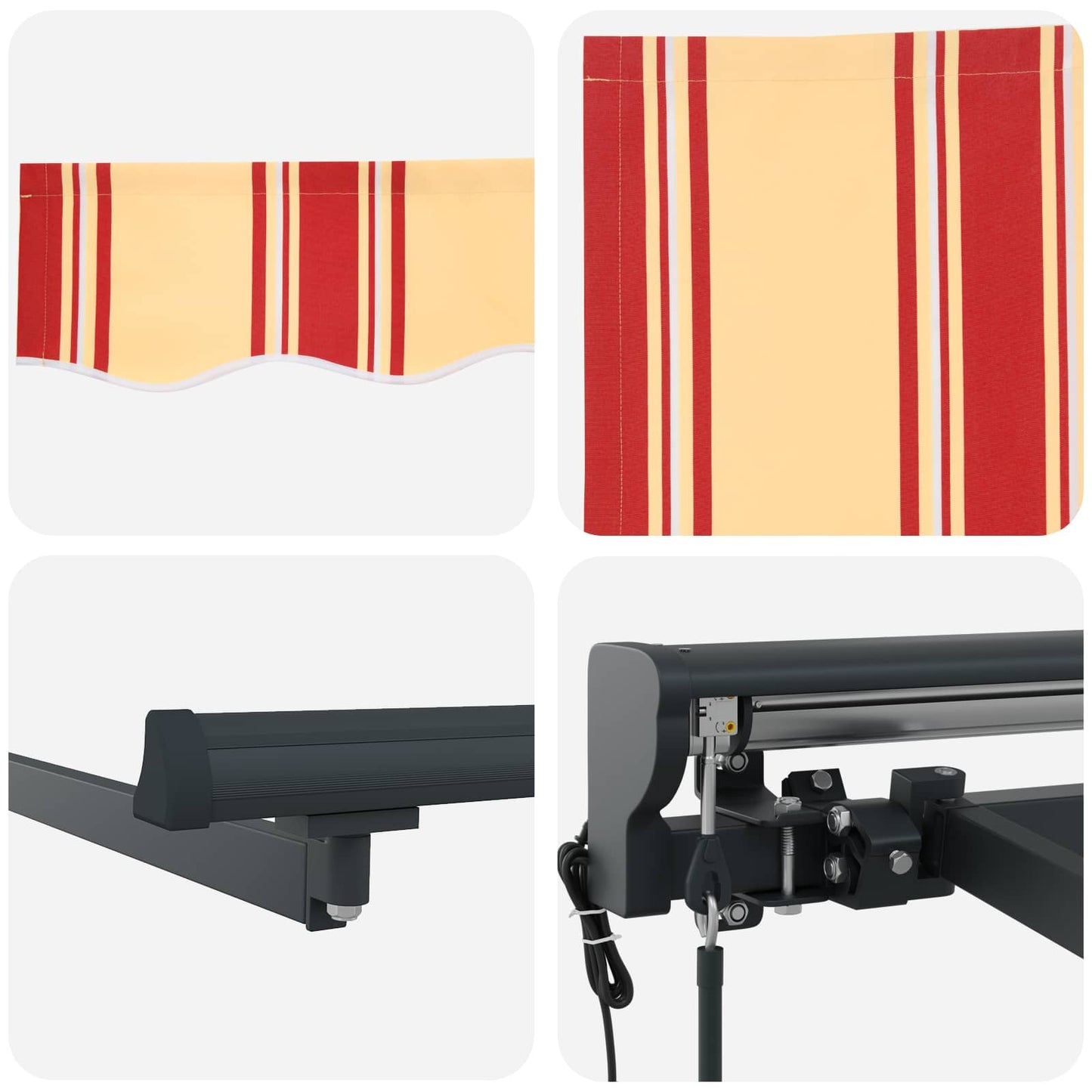 Electric Retractable Awning 4.5 x 3 m Polyester with PU coating