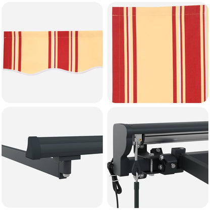 Electric Retractable Awning 4.5 x 3 m Polyester with PU coating
