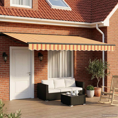 Electric Retractable Awning 4.5 x 3 m Polyester with PU coating