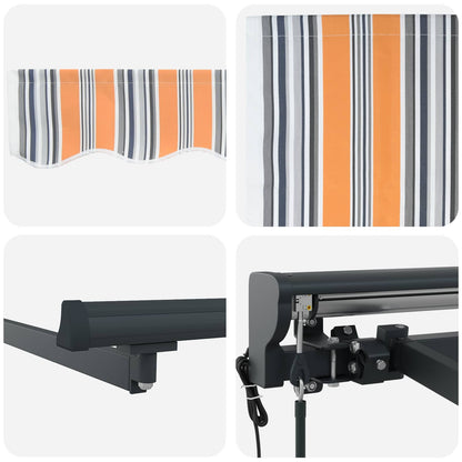 Electric Retractable Awning Blue, Orange and Anthracite 5 x 3 m
