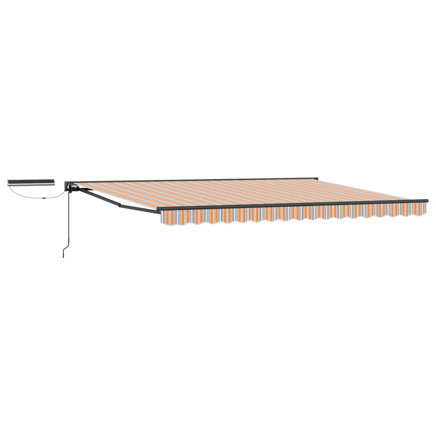 Electric Retractable Awning Blue, Orange and Anthracite 5 x 3 m