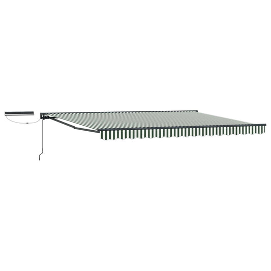 Electric Retractable Awning Green, White and Anthracite 5 x 3 m