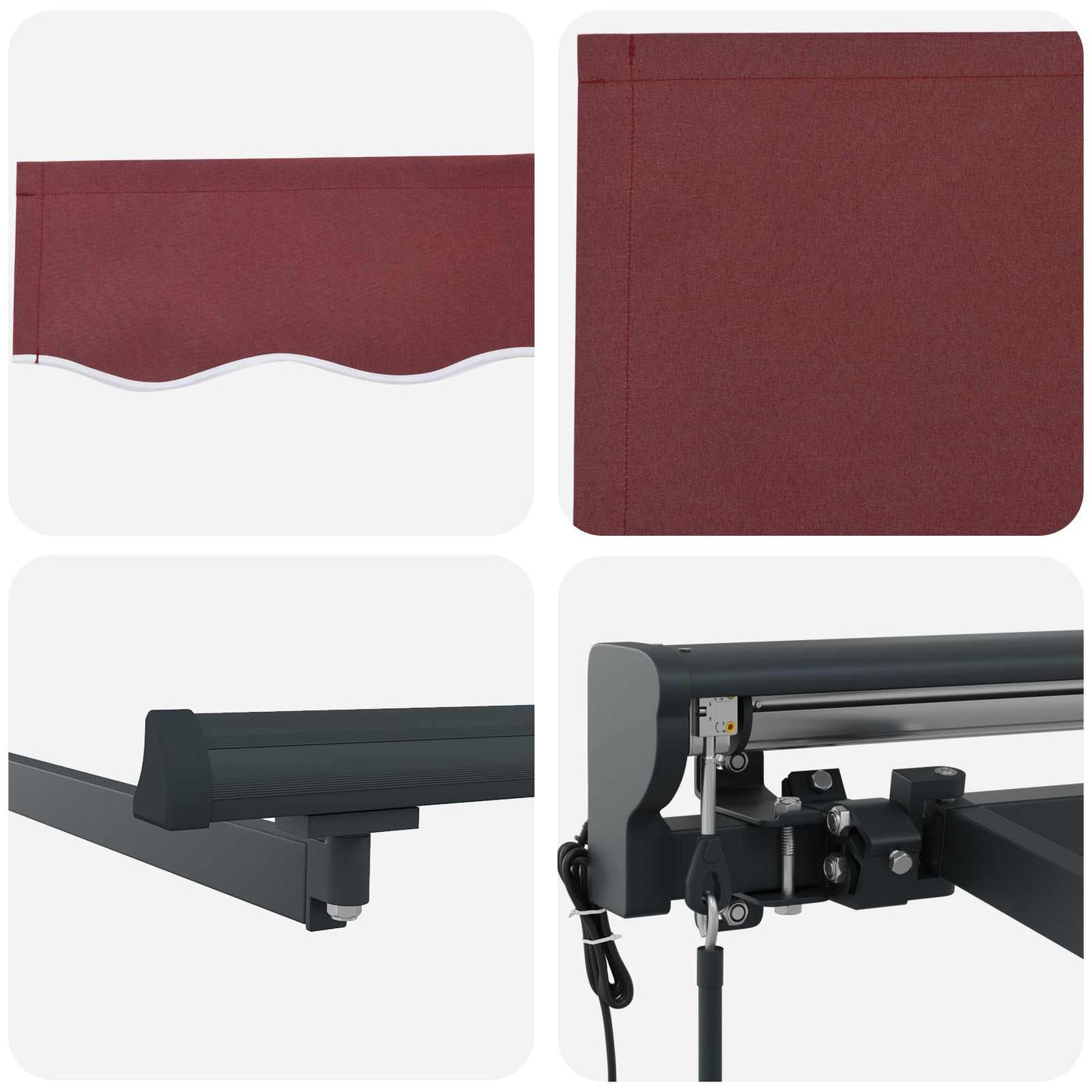 Electric Retractable Awning Burgundy and Anthracite 5 x 3.5 m