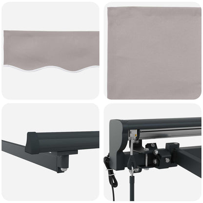 Electric Retractable Awning Light Grey and Anthracite 5 x 3.5 m