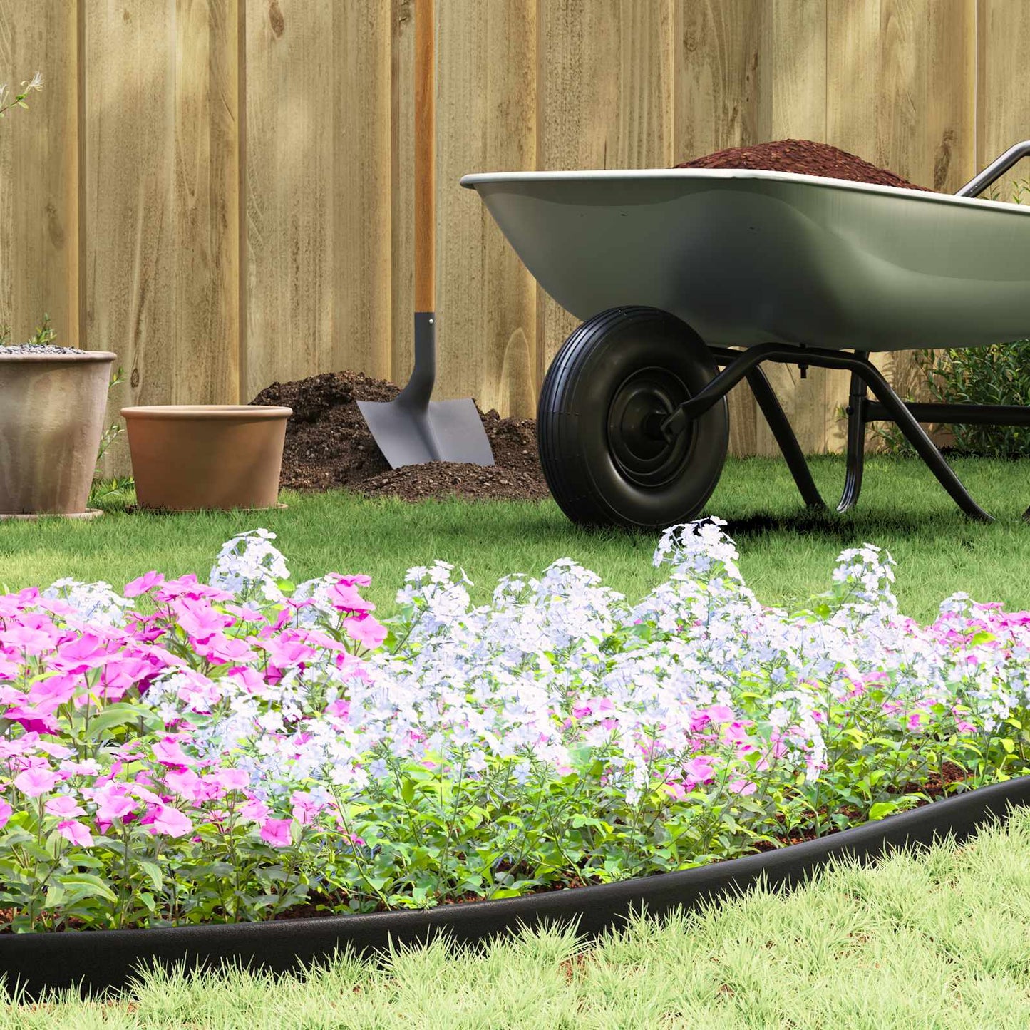 Lawn Edgings Black 5000 x 4 x 5 cm Plastic