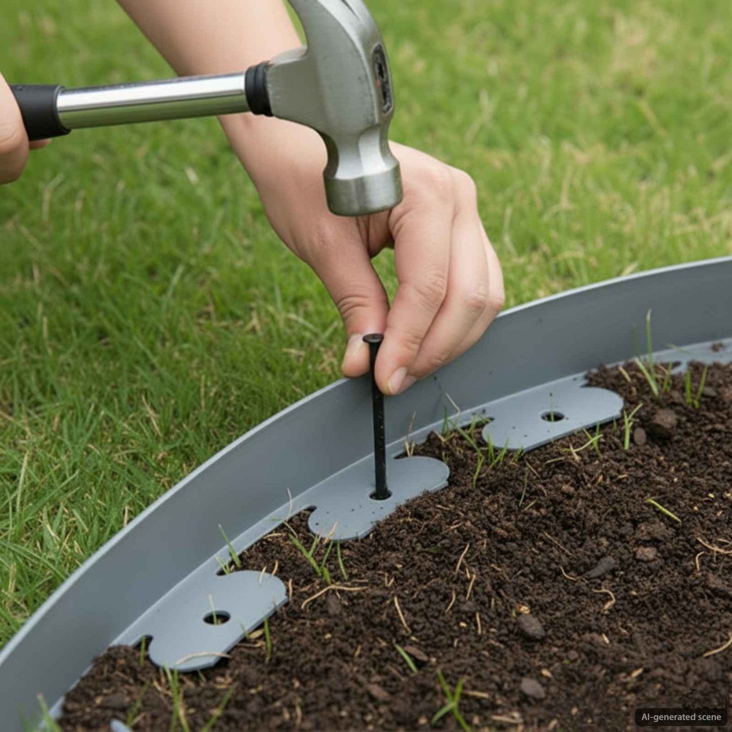 Lawn Edgings Grey 3000 x 4 x 5 cm Plastic