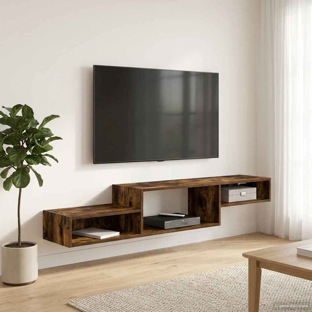 Wall-mounted TV Cabinet Wall-Mounted Smoked Oak