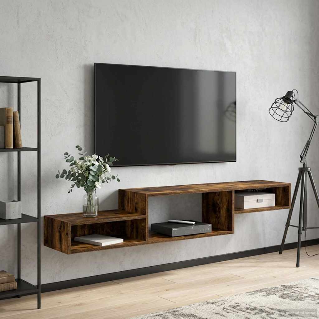 Wall-mounted TV Cabinet Wall-Mounted Smoked Oak