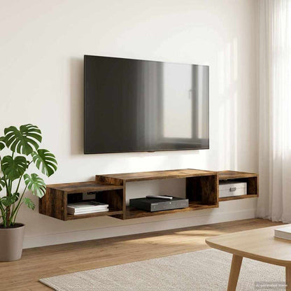 Wall-mounted TV Cabinet Wall-Mounted Smoked Oak