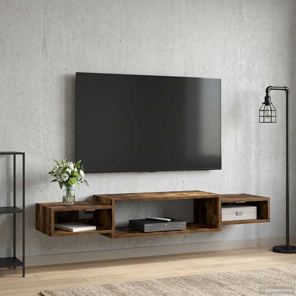 Wall-mounted TV Cabinet Wall-Mounted Smoked Oak