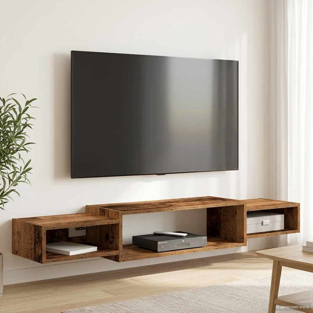 Wall-mounted TV Cabinet Wall-Mounted Old Wood 140 x 28 x 21 cm