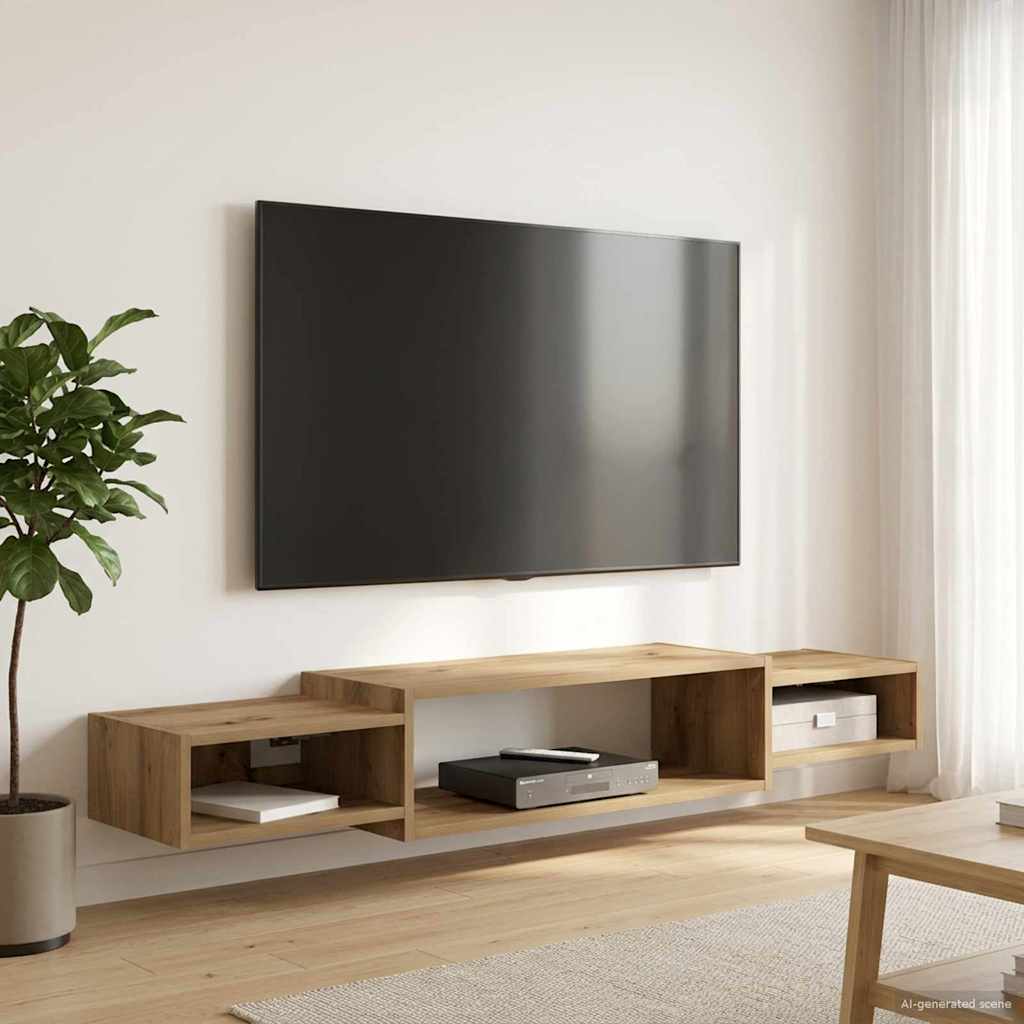 Wall-mounted TV Cabinet Wall-Mounted Artisan Oak