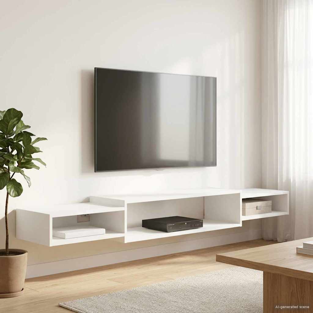 Wall-mounted TV Cabinet Wall-Mounted White 180 x 28 x 21 cm