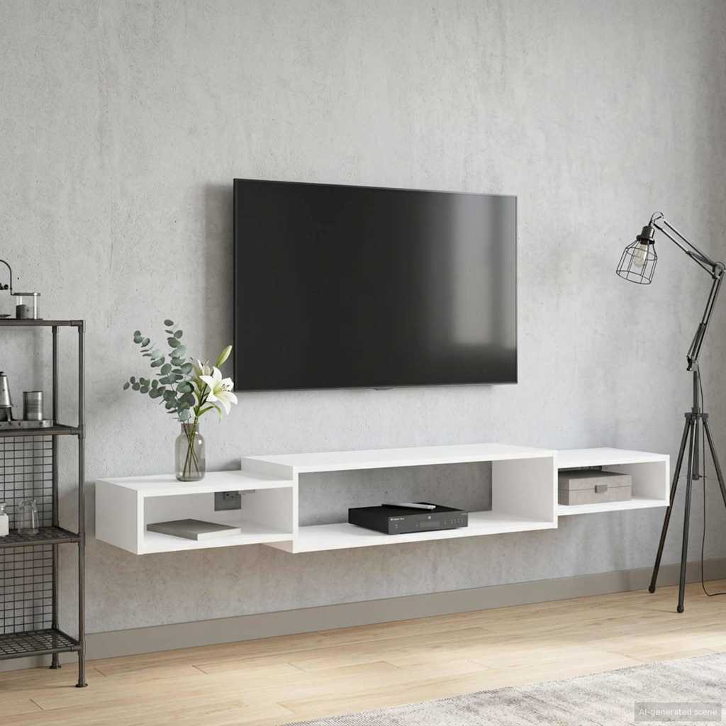 Wall-mounted TV Cabinet Wall-Mounted White 180 x 28 x 21 cm