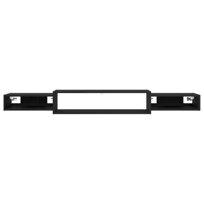 Wall-mounted TV Cabinet Wall-Mounted Black Oak 180 x 28 x 21 cm