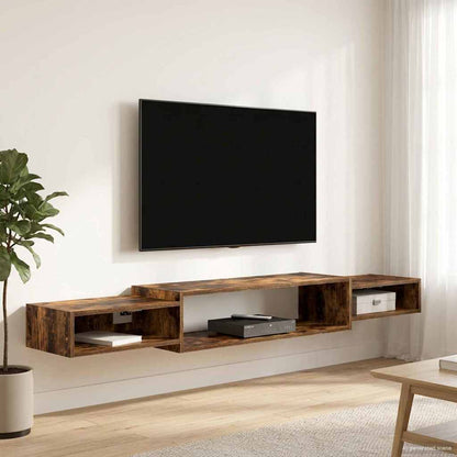 Wall-mounted TV Cabinet Wall-Mounted Smoked Oak