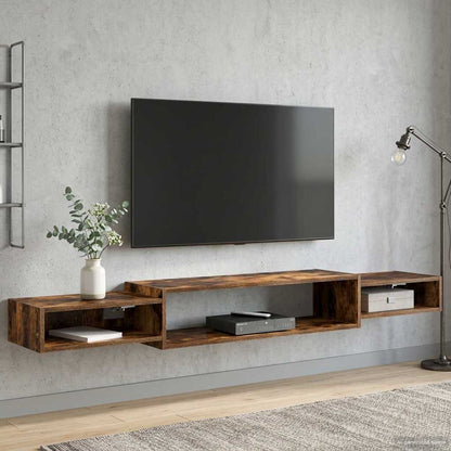 Wall-mounted TV Cabinet Wall-Mounted Smoked Oak