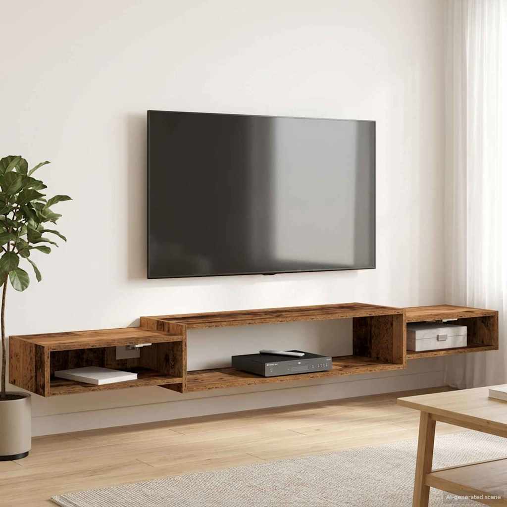 Wall-mounted TV Cabinet Wall-Mounted Old Wood 180 x 28 x 21 cm