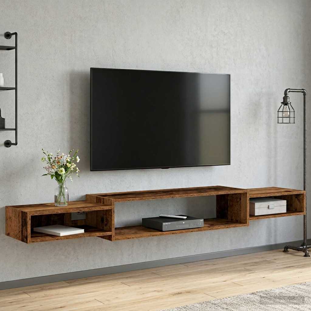Wall-mounted TV Cabinet Wall-Mounted Old Wood 180 x 28 x 21 cm