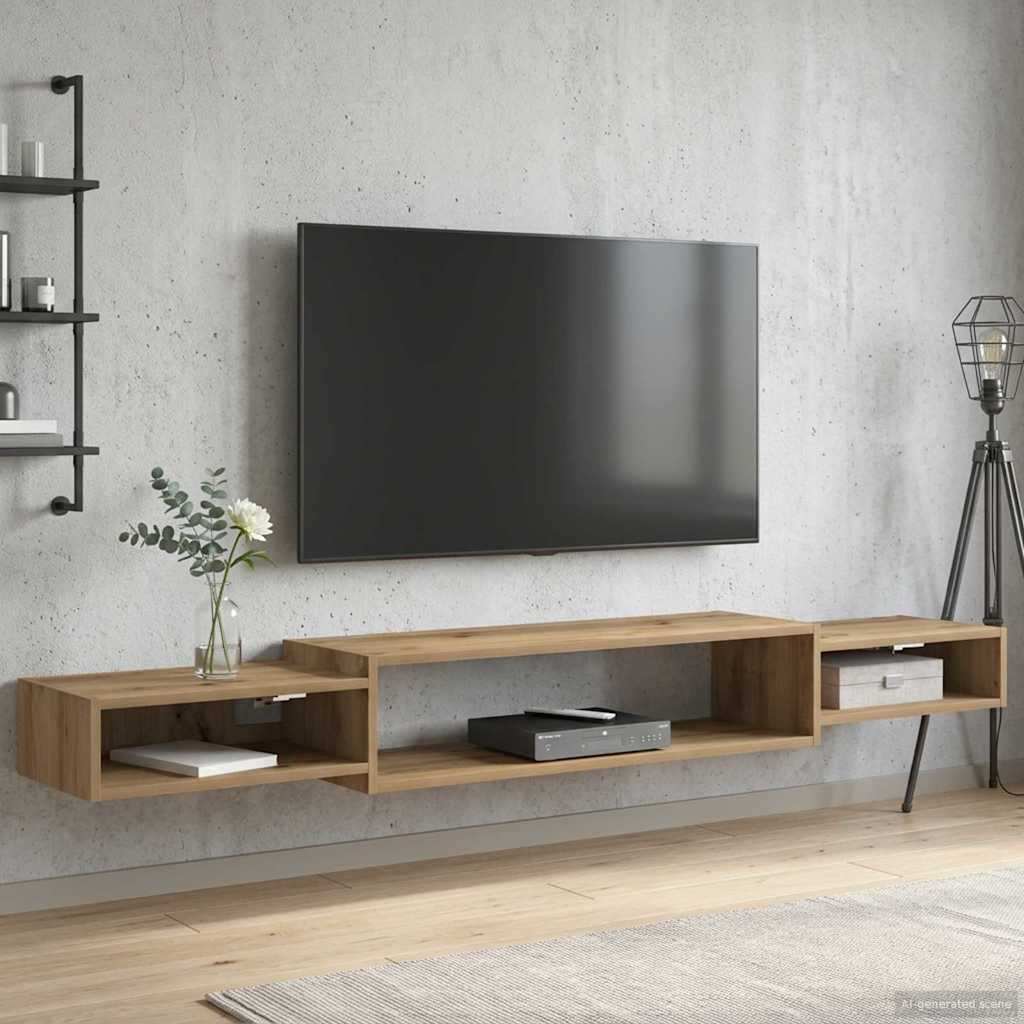 Wall-mounted TV Cabinet Wall-Mounted Artisan Oak