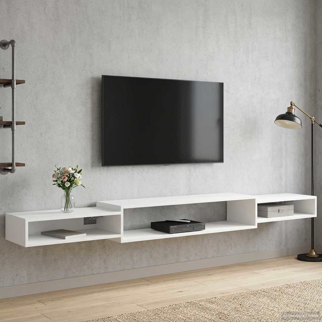 Wall-mounted TV Cabinet Wall-Mounted White 220 x 28 x 21 cm