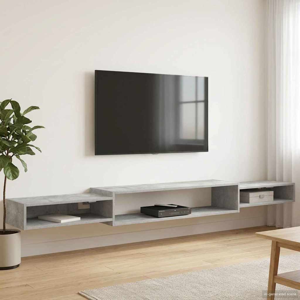 Wall-mounted TV Cabinet Wall-Mounted Concrete Grey