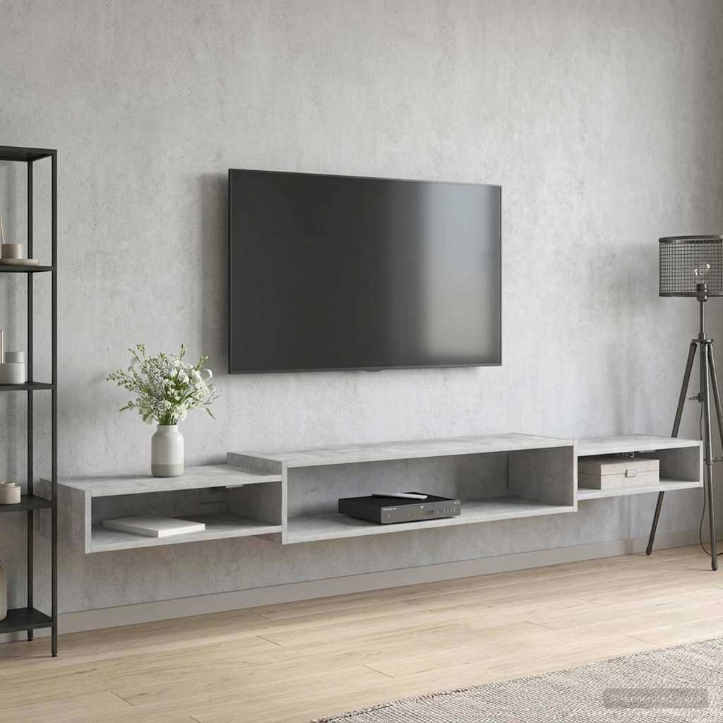 Wall-mounted TV Cabinet Wall-Mounted Concrete Grey