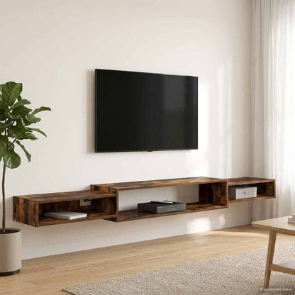 Wall-mounted TV Cabinet Wall-Mounted Smoked Oak