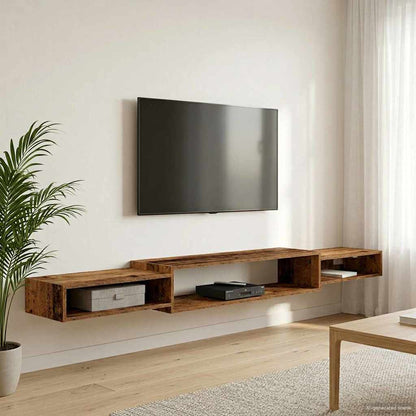 Wall-mounted TV Cabinet Wall-Mounted Old Wood 220 x 28 x 21 cm