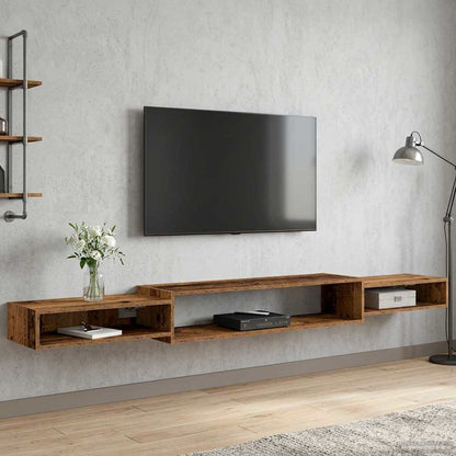 Wall-mounted TV Cabinet Wall-Mounted Old Wood 220 x 28 x 21 cm