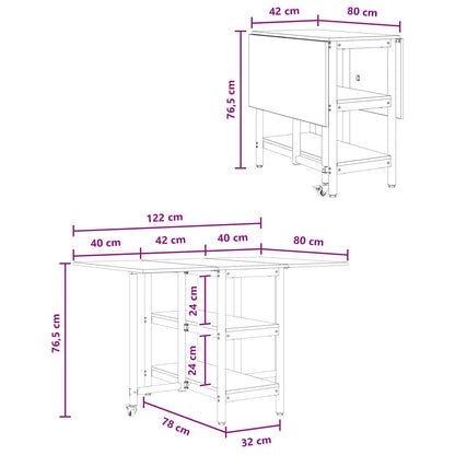 Dinning Table 122 x 80 x 76.5 cm Engineered Wood Grey Sonoma