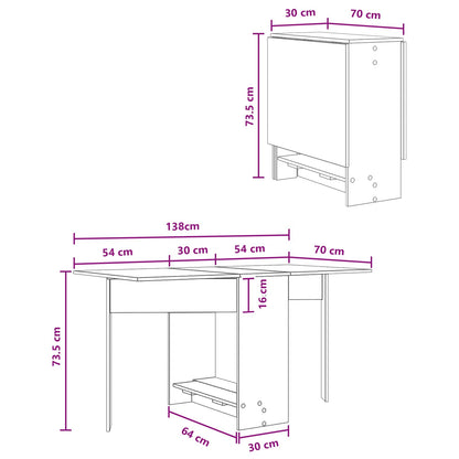 Dinning Table 138 x 70 x 73.5 cm Engineered Wood Smoked Oak